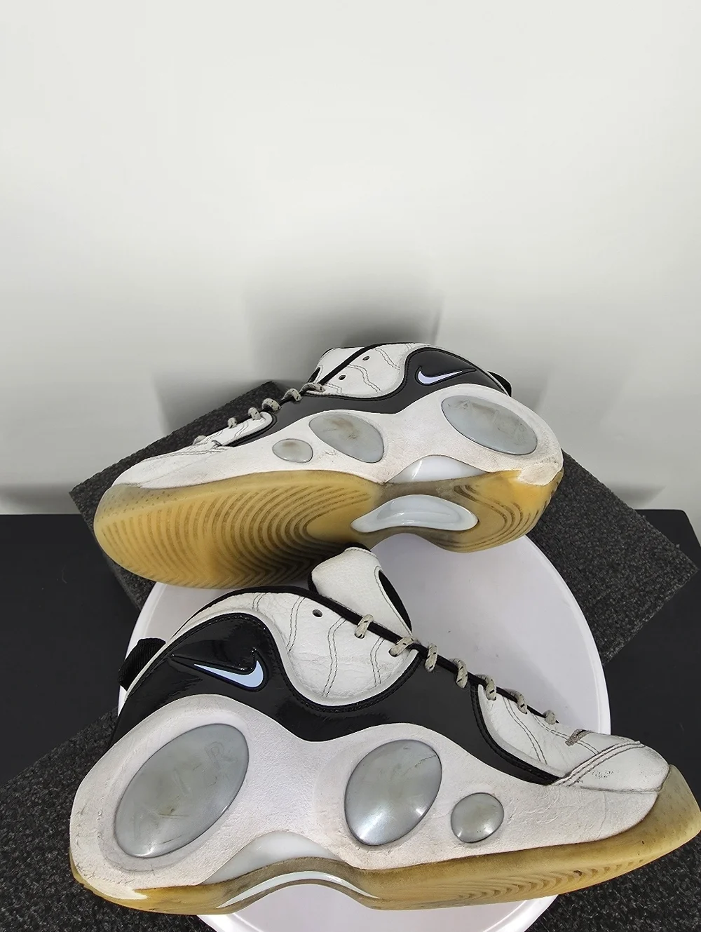 Nike Air Zoom Flight 95 Black Patent White DV0820-100 Mens Size 9 READ DESC